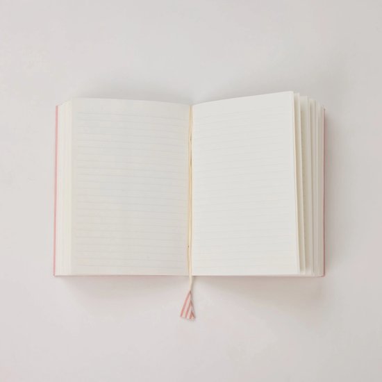 Paper Mirchi - Blokgedrukt Gelijnd Notitieboek (A5) - Marigold Glitz Blush