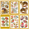 Poëzieplaatjes - 6 vellen - plaatjes - hobby - creatief - decoupage - knutselen - scrapboek - Viooltjes - Waaiers - Katten - Bloemen