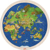 GOKI Puzzel - Wereldbol - 57 Stukjes - Tweezijdig - Hout - 6 Jaar