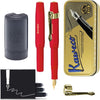 Kaweco - Cadeauset - (5delig) - Vulpen CLASSIC SPORT ROOD Fountain Pen - Breed - Vintage blikje - Nostalgie Oktogonal Clip Vergoldet - Patronen houder - Vullingen