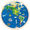 GOKI Puzzel - Wereldbol - 57 Stukjes - Tweezijdig - Hout - 6 Jaar