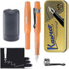 Kaweco - Cadeauset - (5delig) - Vulpen FROSTED SPORT MANDARIN Fountain Pen - Extra Fine - Vintage blikje - Nostalgic Octagonal Clip Chrome - Patronen houder - Vullingen