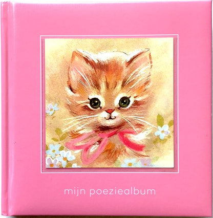 Roze poeziealbum met kat