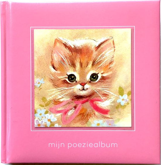 Roze poeziealbum met kat