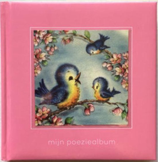 Poëziealbum - 16x16 - Blauw - vogels - Versjes - Gedicht - Cadeau - Sint - Geschenk - Knutselen - Hobby - Creatief - Scrapbook - Poezie