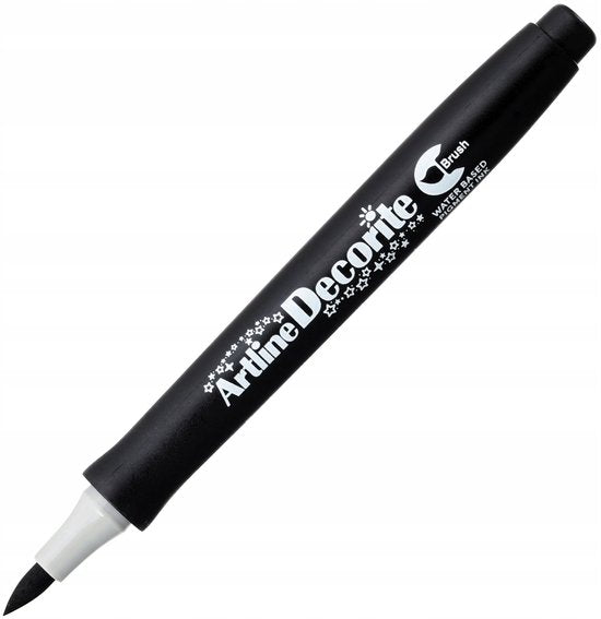 Artline Decorite Brush Marker Permanent Zwart