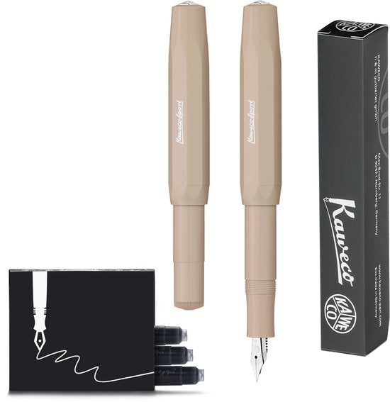 Kaweco - Skyline Sport - Vulpen - Macchiato bruin - FINE - met doosje inktpatronen