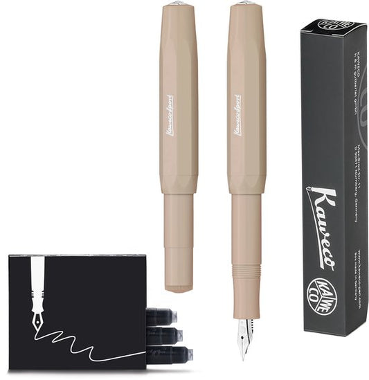 Kaweco - Skyline Sport - Vulpen - Macchiato bruin - FINE - met doosje inktpatronen