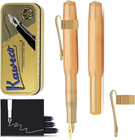 Kaweco - Collection Apricot Pearl - FINE - Vulpen - met clip - Limited Edition - in vintage blikje - met extra doosje vullingen