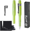 Kaweco  (3delig) - Vulpen FROSTED SPORT LIME Fountain Pen - Fine - Nostalgic Octagonal Clip Chrome - Doosje Vullingen