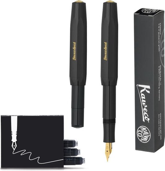Kaweco - Vulpen - CLASSIC SPORT ZWART Fountain Pen - Extra Fine - Doosje Vullingen