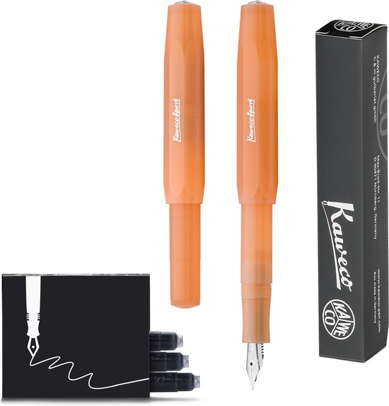 Kaweco - Vulpen - FROSTED SPORT MANDARIN Fountain Pen - Fine - Doosje Vullingen