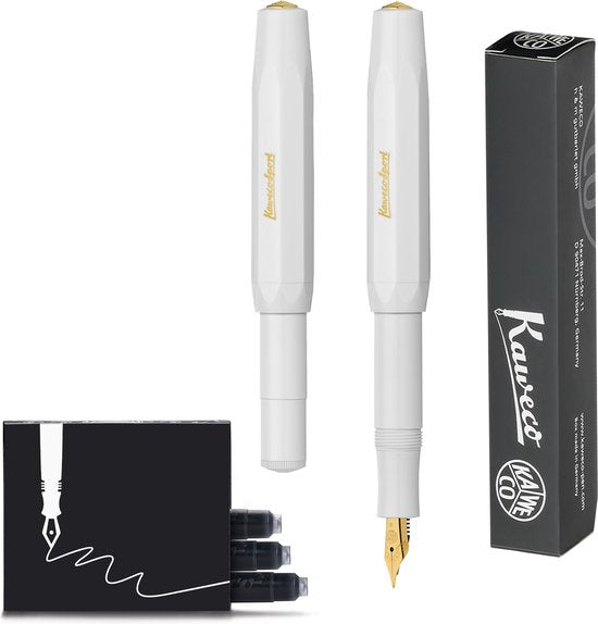 Kaweco - Vulpen - CLASSIC SPORT WIT Fountain Pen - Medium - Doosje Vullingen