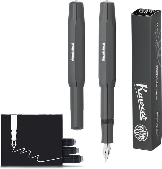Kaweco - Vulpen - Sport Skyline Grijs Fountain Pen - Fine - doosje vullingen