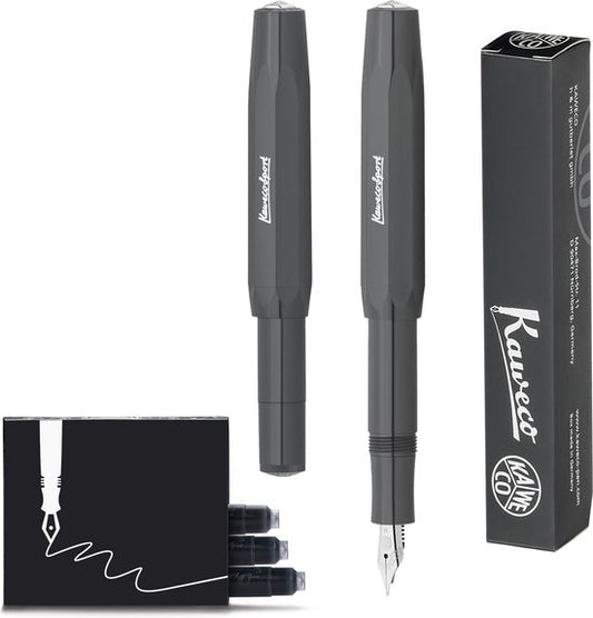 Kaweco - Vulpen - Sport Skyline Grijs Fountain Pen - Medium - doosje vullingen