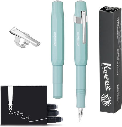 Kaweco - 1 Vulpen Sport Skyline Mint Fountain Pen - Breed - Oktogonal Clip Chrome - doosje vullingen