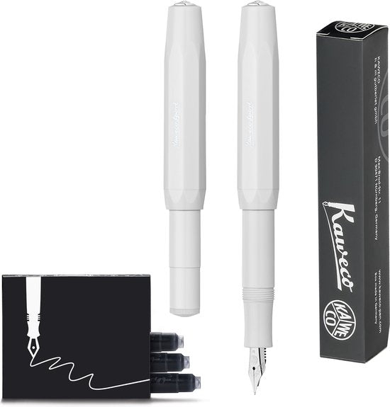 Kaweco - Vulpen - Sport Skyline Wit Fountain Pen - Breed -  doosje vullingen