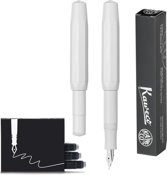 Kaweco - Vulpen - Sport Skyline Wit Fountain Pen - Medium -  doosje vullingen