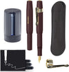 Kaweco - Cadeauset - 5delig - Vulpen Fine (F) - Sport Classic Burgundy - Nostalgie Oktogonal Clip Vergoldet - etui Leer Zwart - Twister patronen - Doosje vullingen