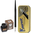 Kaweco - Fountain Pen - Special Dip Pen Black - in vintage blik - Potje Platinum Dyestuff 'Classic Ink' 60cc Khaki Black