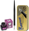 Kaweco - Fountain Pen - Special Dip Pen Black - in vintage blik - Potje Platinum Dyestuff 'Classic Ink' 60cc Lavender Black