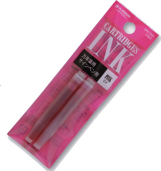 Platinum Japan - Plaisir Fountain Pen - Medium - Vulpen - Blauw - penpunt: Medium 05 - Met extra vullingen Roze