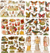 Poëzieplaatjes - Serie 1Y - 6 vellen - plaatjes - hobby - creatief - decoupage - knutselen - scrapboek - met POEZEN - VLINDERS - BLOEMEN - VOGELS - HONDEN - ENGELEN