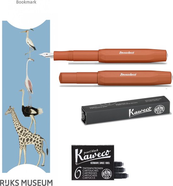 Kaweco Vulpen Sport Skyline FOX (FINE) met doosje vullingen en boekenlegger