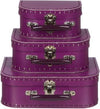 Kofferset - 3 koffers - 16-20-25cm - Paars - Handvat donker paars