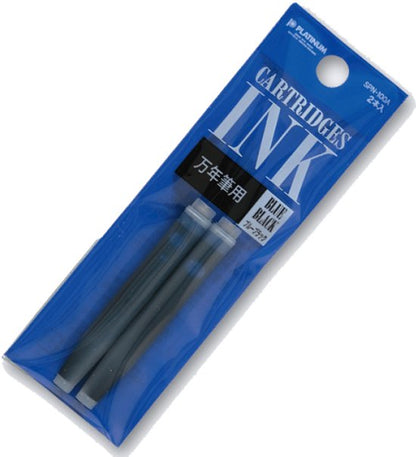 Platinum Japan - Plaisir Fountain Pen - Medium - Vulpen - Zwart - penpunt: Medium 05 - Met extra vullingen Blauw