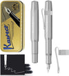 Kaweco Cadeauset - Vulpen - Nostalgic Octagonal Clip CHROME - ALUMINIUM SPORT - Sport Aluminium Raw Polish - Medium - Vintage blikje - Extra Doosje Vullingen