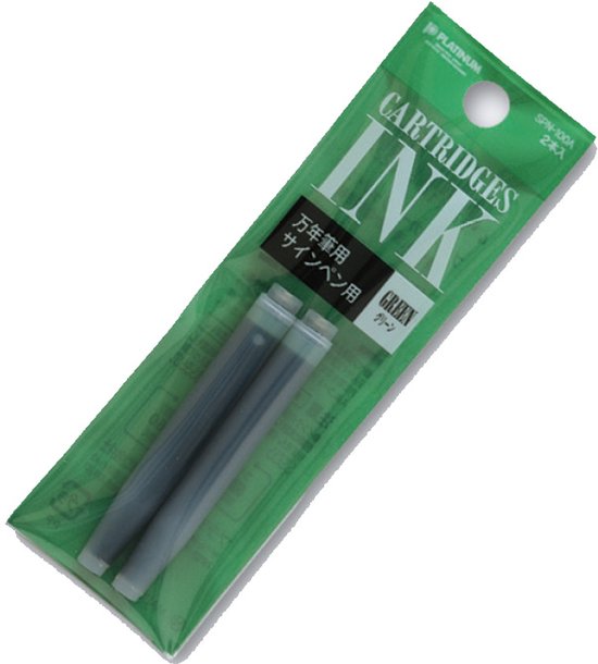 Platinum Japan - Plaisir Fountain Pen - FIJN - Vulpen - Ice White - penpunt: fijn 03 - Met extra navullingen Groen