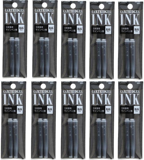 Platinum - Vulpeninkt - 10 zakjes van 2 patronen - Zwart