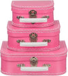 Kofferset - 3 koffers - 16-20-25cm - Roze - Handvat wit