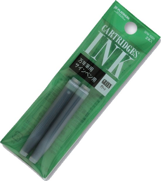 Platinum Japan - Plaisir Fountain Pen - FIJN - Vulpen - Blauw - penpunt: fijn 03 - Met extra navullingen Groen