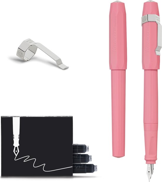 Kaweco - Vulpen met Clip - Perkeo Peony Blossom - Roze - Fine - Doosje vullingen