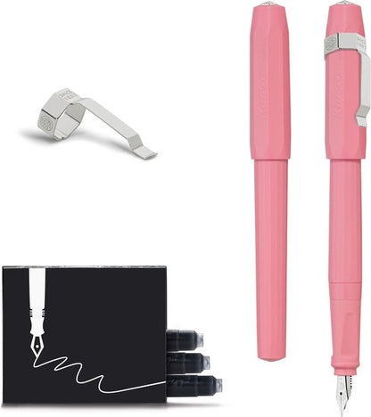 Kaweco - Vulpen met Clip - Perkeo Peony Blossom - Roze - Fine - Doosje vullingen