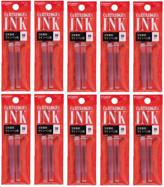 Platinum - Vulpeninkt - 10 zakjes van 2 patronen - Rood