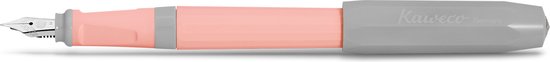 Kaweco - Vulpen met Clip - Perkeo Cotton Candy Grey Pink - Roze/Grijs - Medium - Zwarte Twister - Doosje vullingen