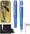 Kaweco Cadeauset - 1 Vulpen - Nostalgic Octagonal Clip CHROME - ALUMINIUM SPORT - Sport Aluminium "Stone Washed" Blue - Medium - Vintage blikje - Extra Doosje Vullingen