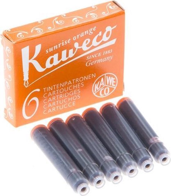Kaweco Vulpen vullingen Oranje, Sunrise Orange, 6 doosjes