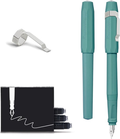 Kaweco - Vulpen met Clip - Perkeo Breezy Teal - Groen - Fine - Doosje vullingen