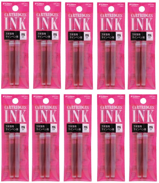 Platinum - Vulpeninkt - 10 zakjes van 2 patronen - Roze