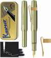 Kaweco Cadeauset - Kaweco Collection AL Sport Olivine - Vulpen - Nostalgic Octagonal Clip Vergoldet - Fine - Vintage blikje - Extra Doosje Vullingen