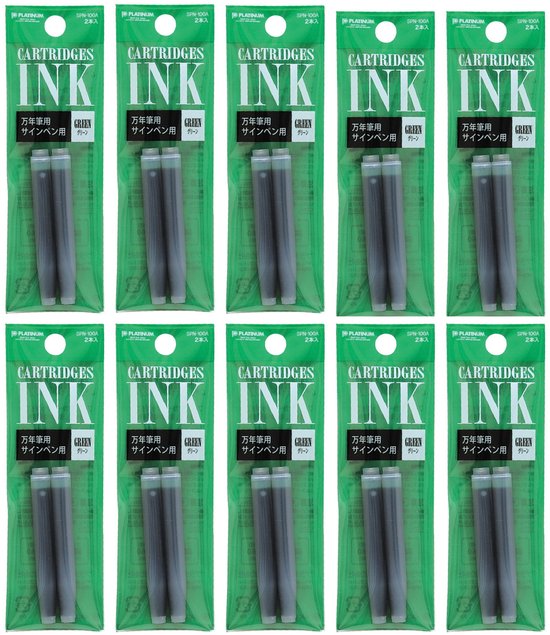 Platinum - Vulpeninkt - 10 zakjes van 2 patronen - Groen