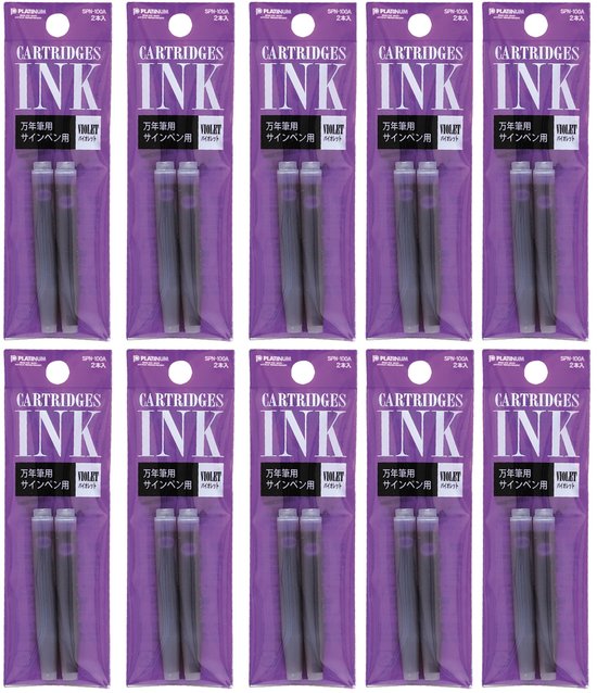 Platinum - Vulpeninkt - 10 zakjes van 2 patronen - Paars