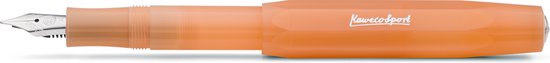 Kaweco - Vulpen - FROSTED SPORT - Fountain Pen - MANDARIN - CLIP CHROME - ZWART BLIKJE - (B) BREED - Extra doosje vullingen (1 vulpen)