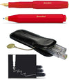 Kaweco - Cadeau - pennenset - (4delig) - Etui - Vulpen Medium - Balpen - Rood - doosje inktpatronen