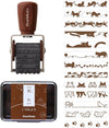 Shachihata - Journaling - Roterende rubberstempel Katten - Iromoyo STEMPELKUSSEN kastanjebruin - 63 x 40 mm