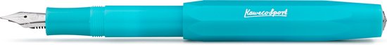 Kaweco - FROSTED SPORT BLUE BERRY Fountain Pen - Extra Fine - Oktogonal Clip Chrome - Doosje Vullingen